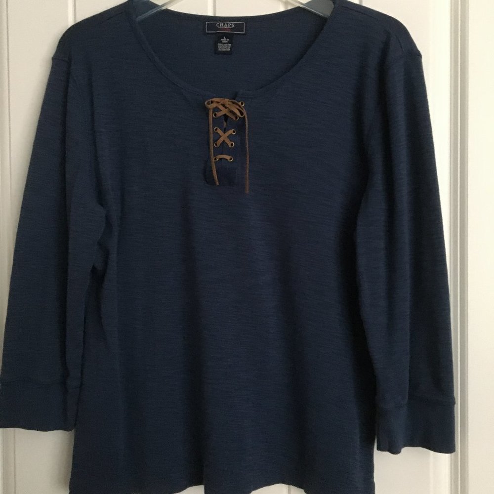 Chaps Denim Knit Top